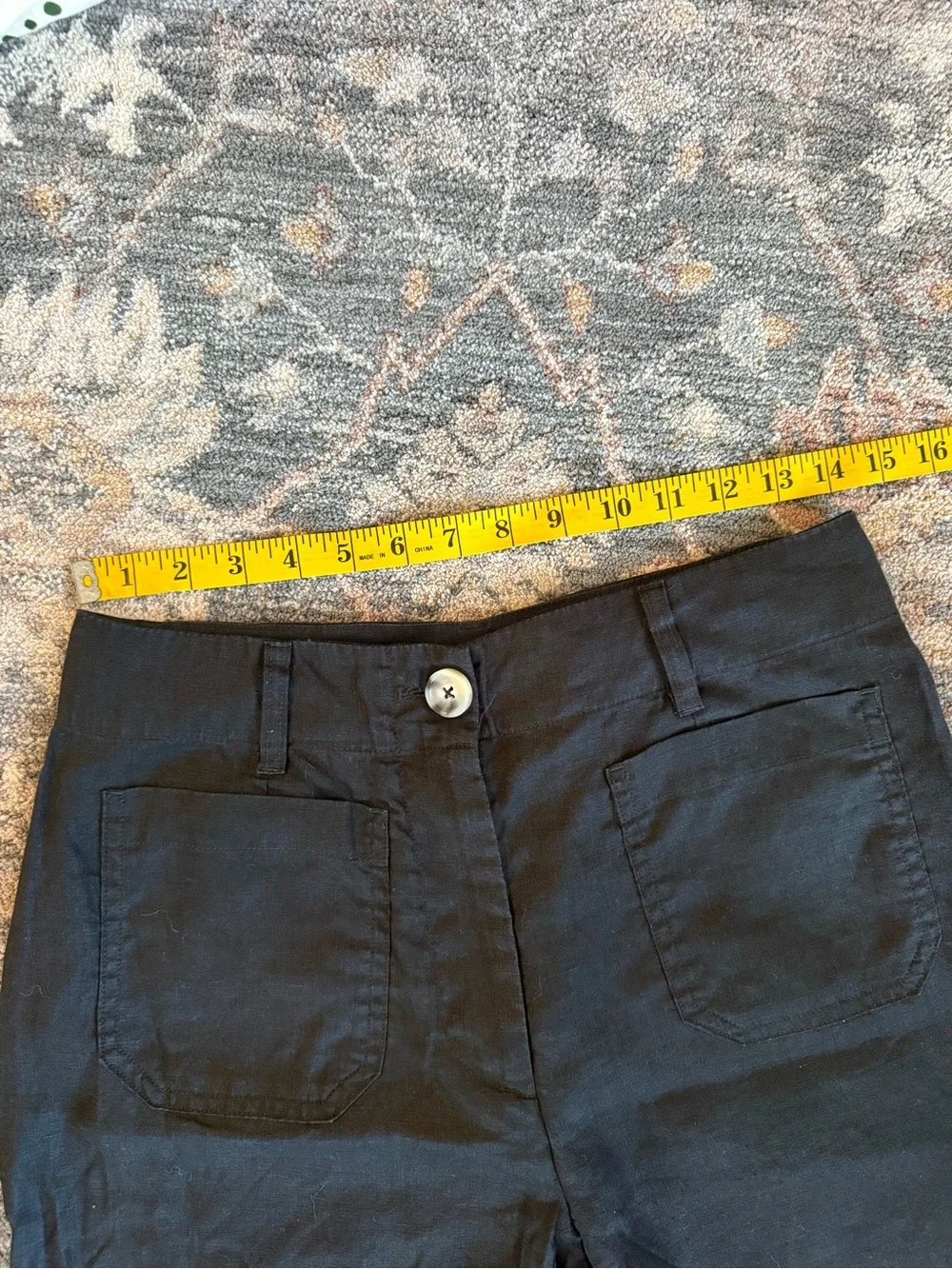 Quince 100% European Linen Patch Pocket Wide Leg Pants 6